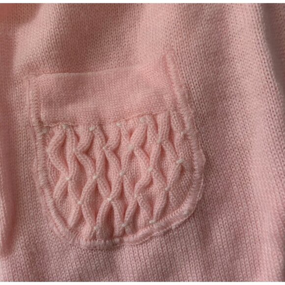 Vintage Baby Pastel Pink Knit Textured Romper 6-12 Months - Picture 7 of 7